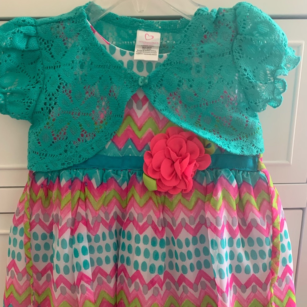 Dress with Croped Lace Cardigan